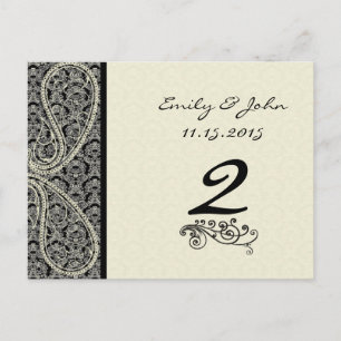Tarjetas de número de tabla de casamiento de damas