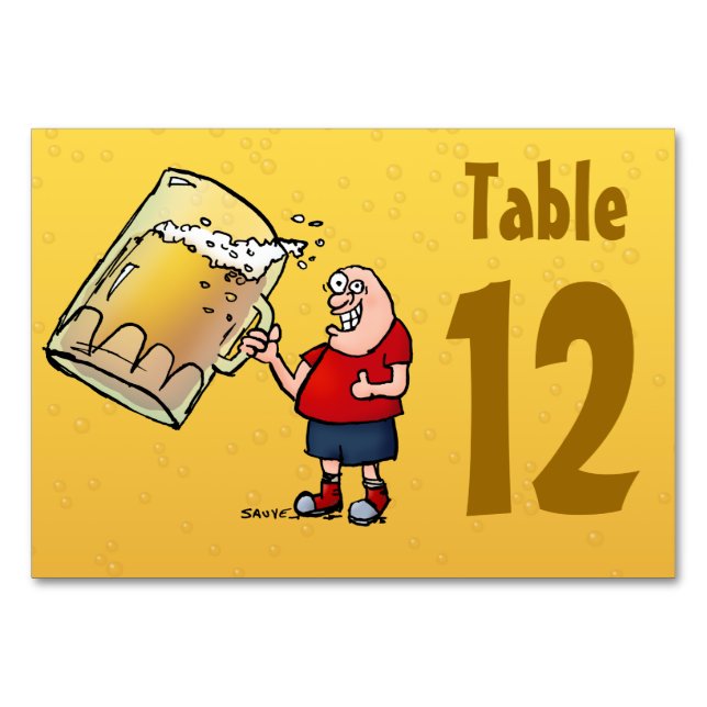 Tarjetas de número de tabla de cerveza personaliza (Anverso)