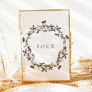 Tarjetas de número de tabla de flores silvestres H