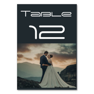 Tarjetas de número de tabla de fotos de boda