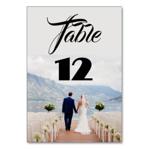 Tarjetas de número de tabla de fotos de boda