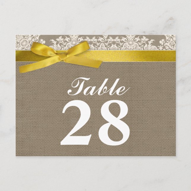 tarjetas de número de tabla de la cinta de lazo de (Anverso)