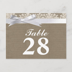 tarjetas de número de tabla de la cinta de lazo de