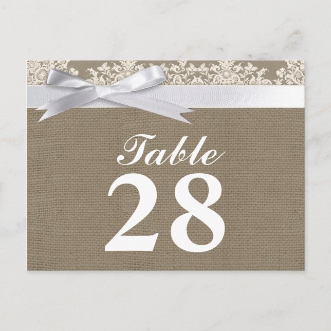 tarjetas de número de tabla de la cinta de lazo de (Anverso)