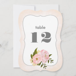 Tarjetas de número de tabla de personas Bodas rosa