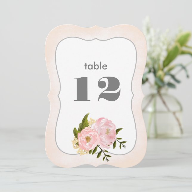 Tarjetas de número de tabla de personas Bodas rosa (Anverso de pie)