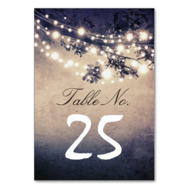 tarjetas de número de tabla de ramas de luces de c