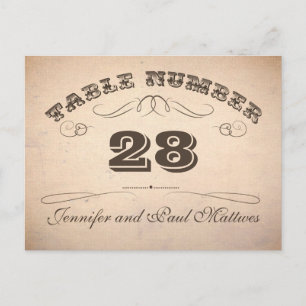 tarjetas de número de tabla de tipografía vintage