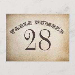 tarjetas de número de tabla de vintage