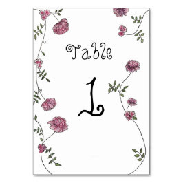 Tarjetas de número de tabla, florales