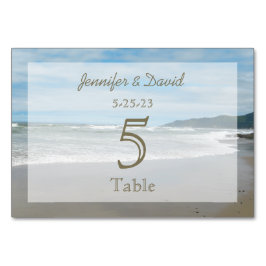 Tarjetas de números de Boda con temas de playa