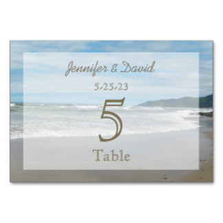 Tarjetas de números de Boda con temas de playa