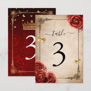 Tarjetas de números de la mesa de oro negro de la 