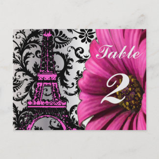 Tarjetas de números de la mesa Eiffel Tower Gerber