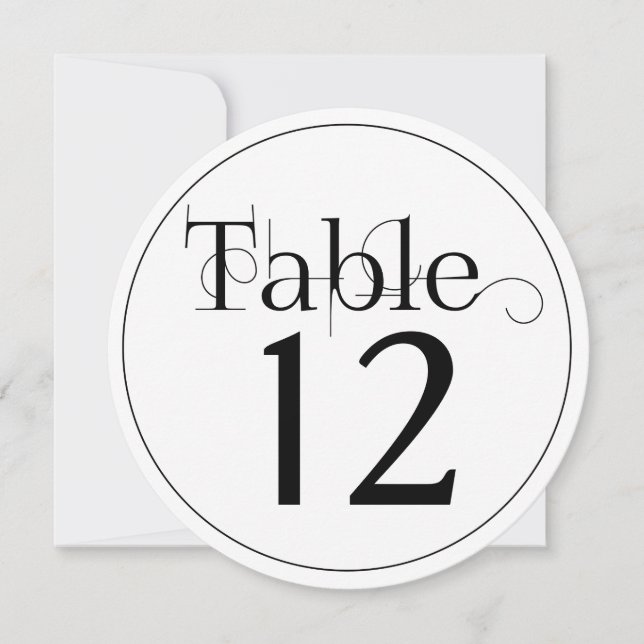 Tarjetas de números de la mesa redonda de impresió (Anverso)