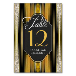 Tarjetas de números de mesa de Boda real Art Deco