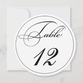 Tarjetas de números de mesa redonda de guiones ele