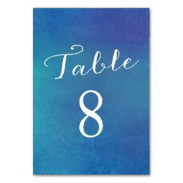 Tarjetas de números de tabla de amor puro / azul o