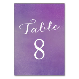Tarjetas de números de tabla de amor puro / Violet