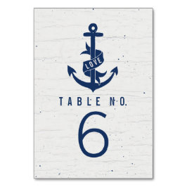 Tarjetas de números de tabla de anclaje rústico / 