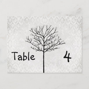 Tarjetas de números de tabla de árbol de Damasco p