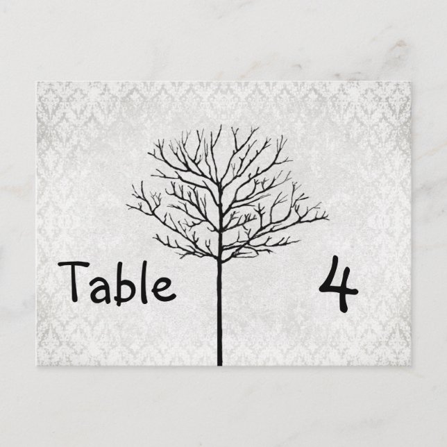 Tarjetas de números de tabla de árbol de Damasco p (Anverso)
