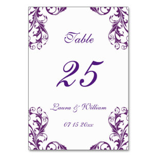 Tarjetas de números de tabla de boda   Damasco de 