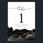 Tarjetas de números de tabla de Boda de Agate Negr<br><div class="desc">Tarjetas de números de tabla de Boda de Agate Negro y Oro</div>