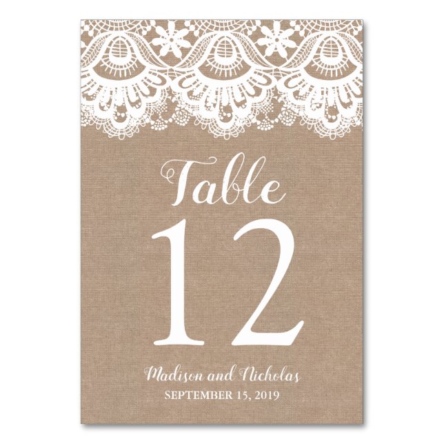 Tarjetas de números de tabla de Boda de argollas y (Anverso)