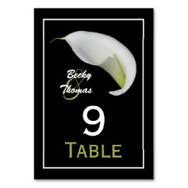Tarjetas de números de tabla de Boda de Calla Lily
