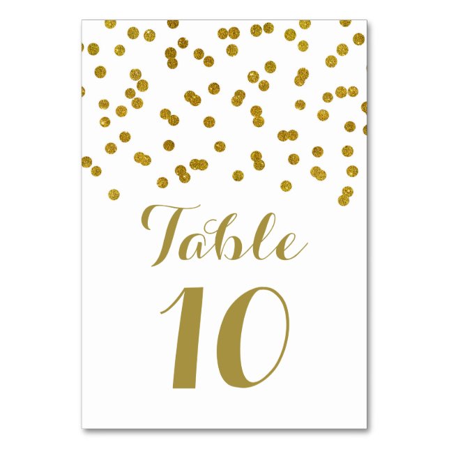Tarjetas de números de tabla de Boda de Confetti d (Anverso)