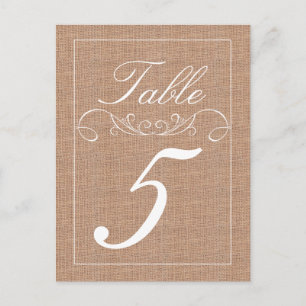 Tarjetas de números de tabla de Boda de impresión 