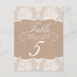Tarjetas de números de tabla de Boda de impresión 