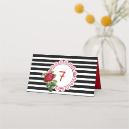 Tarjetas de números de tabla de Boda de rosa blanc