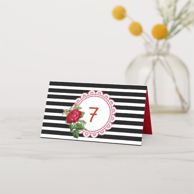 Tarjetas de números de tabla de Boda de rosa blanc (Anverso)