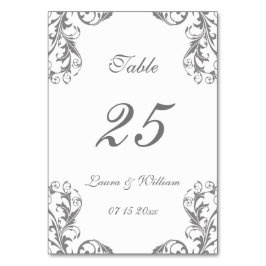 Tarjetas de números de tabla de boda | Diseño de D