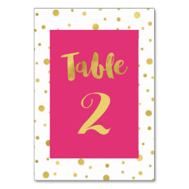 Tarjetas de números de tabla de Boda rosado de Con