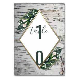 Tarjetas de números de tabla de Boda rústico de la