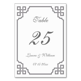 Tarjetas de números de tabla de boda | Vintage gri