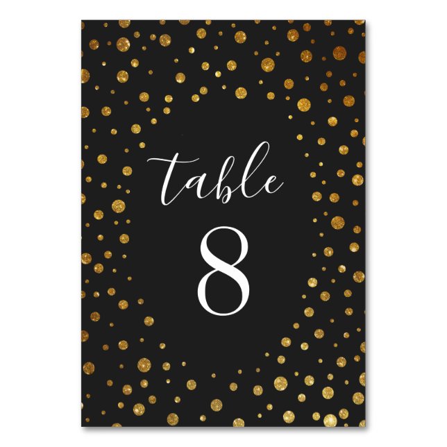 Tarjetas de números de tabla de Bodas de Confetti  (Anverso)