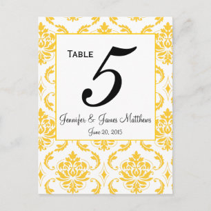 Tarjetas de números de tabla de bodas de damasco b