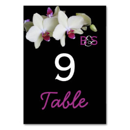 Tarjetas de números de tabla de Bodas de orquídeas