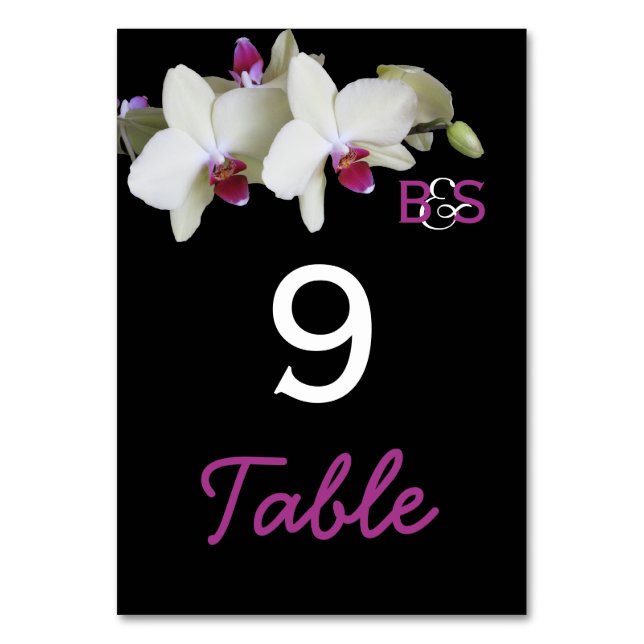 Tarjetas de números de tabla de Bodas de orquídeas (Anverso)