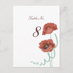 Tarjetas de números de tabla de Bodas de peones ro