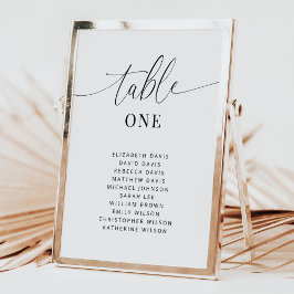 Tarjetas de números de tabla de bodas elegantes co