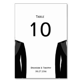 Tarjetas de números de tabla de Bodas gays negros 
