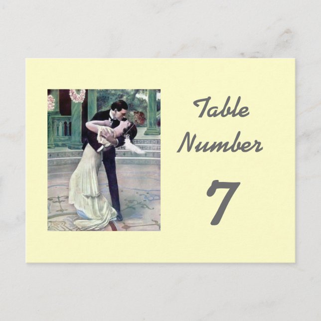 Tarjetas de números de tabla de Bodas temáticos de (Anverso)