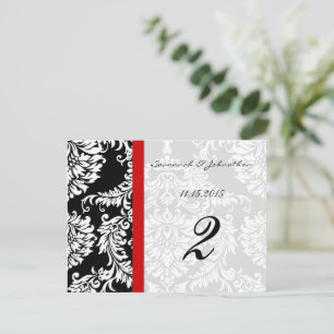 Tarjetas de números de tabla de damasco negro tren