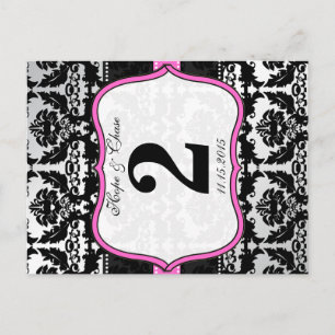 Tarjetas de números de tabla de damascos rosados d