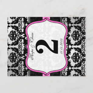 Tarjetas de números de tabla de damascos rosados d